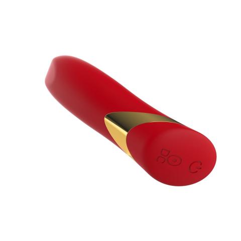 Mini wibrator w formie szminki 10 cm czerwony | 10 trybów | USB
