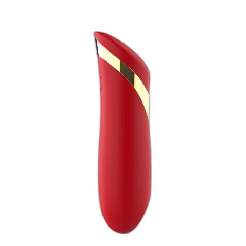 Mini wibrator w formie szminki 10 cm czerwony | 10 trybów | USB