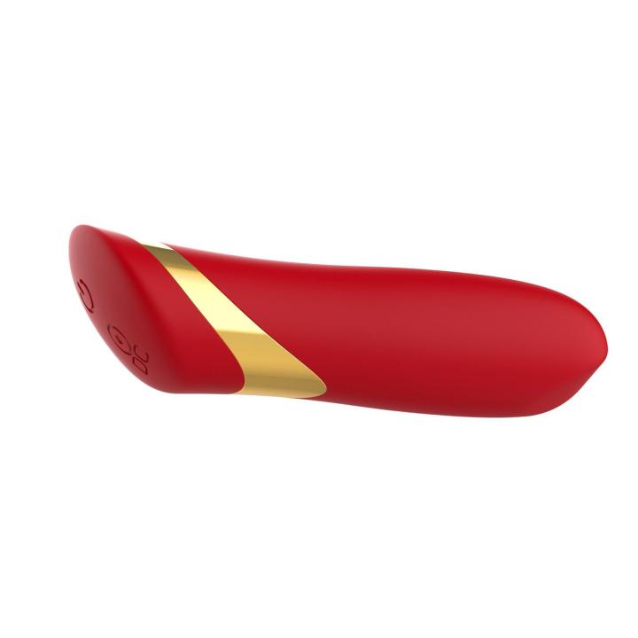 Mini wibrator w formie szminki 10 cm czerwony | 10 trybów | USB