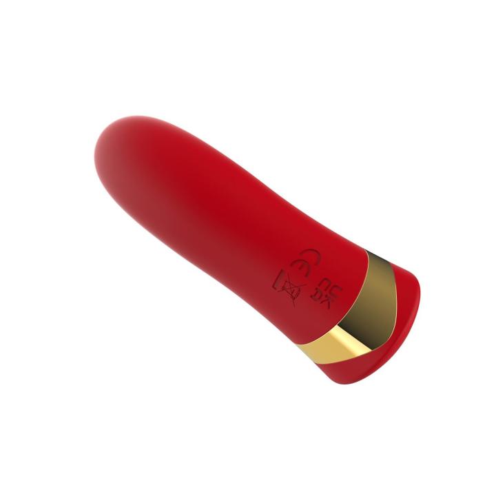 Mini wibrator w formie szminki 10 cm czerwony | 10 trybów | USB