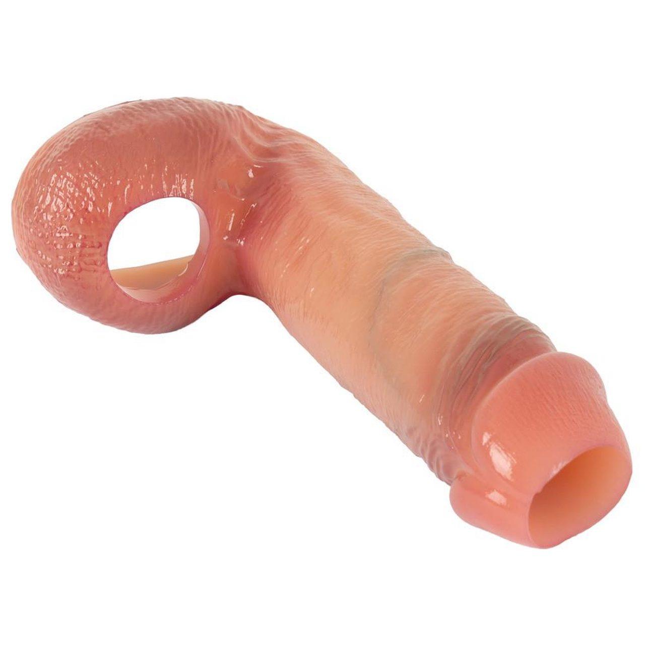 Silikonowa nakładka na penisa i jądra 16 cm – otwarta główka | Loris.pl