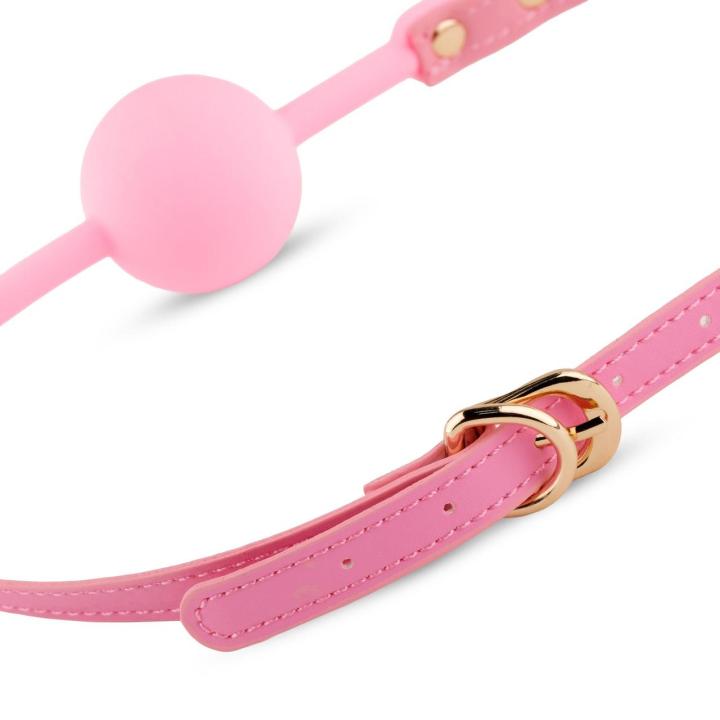 Różowy knebel ball gag silikon 4 cm | Regulowany pasek