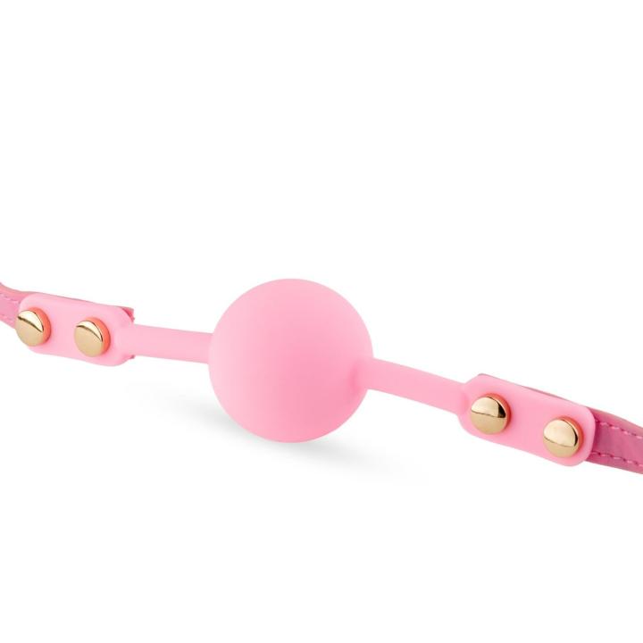 Różowy knebel ball gag silikon 4 cm | Regulowany pasek