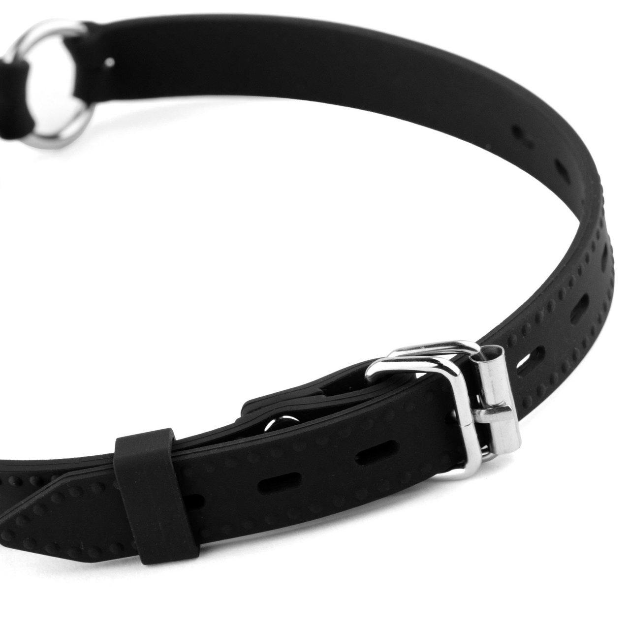 Silikonowy knebel BDSM z kulką 3,8 cm i regulowanym paskiem | Loris.pl