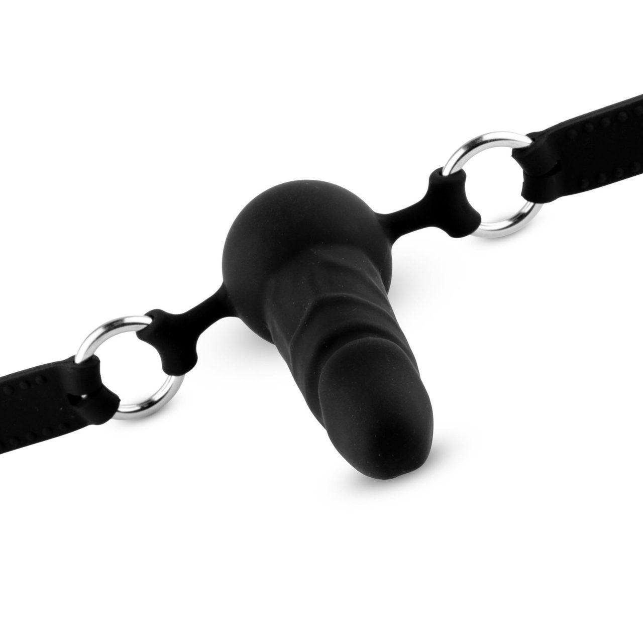 Silikonowy knebel BDSM z kulką 3,8 cm i regulowanym paskiem | Loris.pl