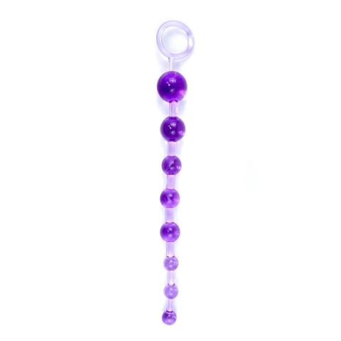 Fioletowe kulki analne 29 cm, stopniowane 12–28 mm