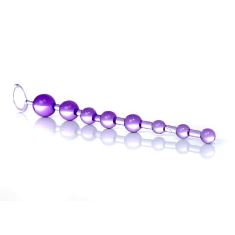 Fioletowe kulki analne 29 cm, stopniowane 12–28 mm