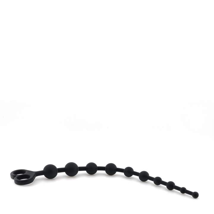 Czarne, niezwykle długie koraliki analne wykonane z silikonu – 34 cm