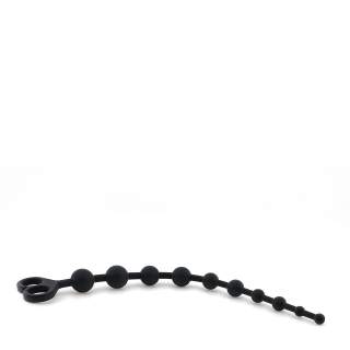 Czarne, niezwykle długie koraliki analne wykonane z silikonu - 34 cm