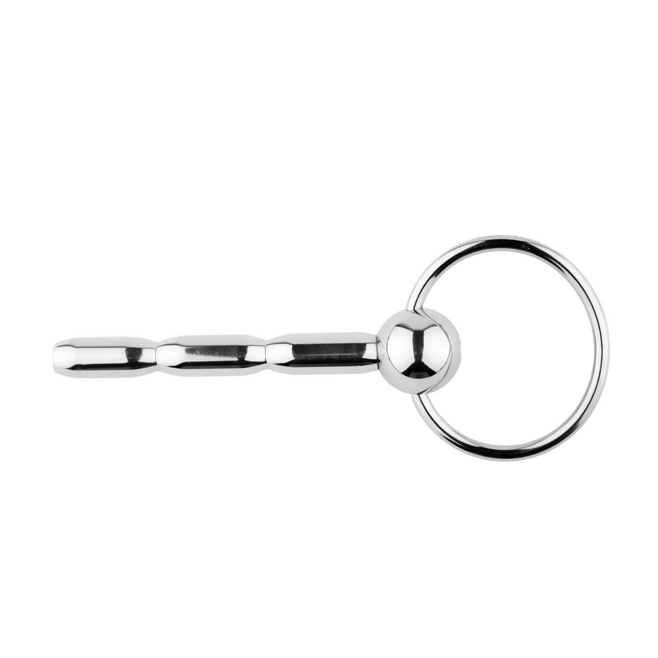 Stalowy plug do cewki 10 cm z pierścieniem i kanałem | Loris.pl