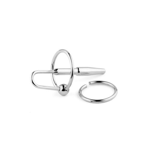 Metalowy plug do penisa 8 cm ze stali nierdzewnej z uchwytem