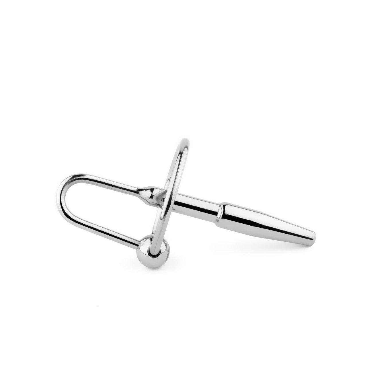 Metalowy plug do penisa 8 cm ze stali nierdzewnej z uchwytem | Loris.pl