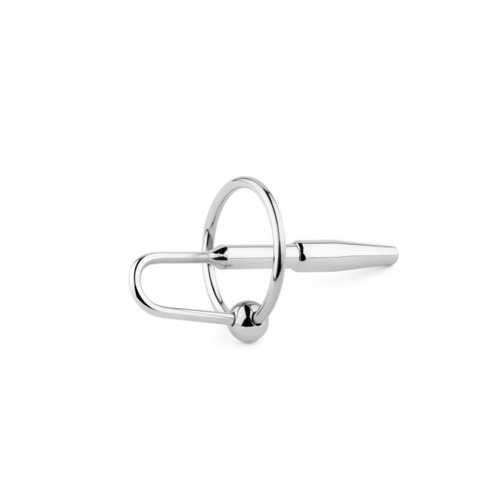 Metalowy plug do penisa 8 cm ze stali nierdzewnej z uchwytem