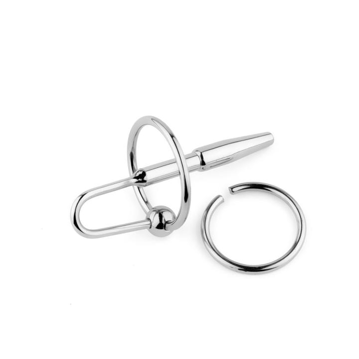 Metalowy plug do penisa 8 cm ze stali nierdzewnej z uchwytem