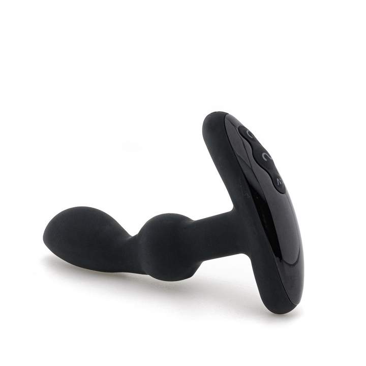 Czarny silikonowy masażer prostaty z mocnymi wibracjami