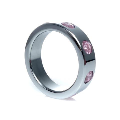 Metalowy pierścień erekcyjny 4,5 cm z cyrkoniami