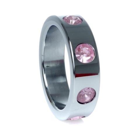 Metalowy pierścień erekcyjny 4,5 cm z cyrkoniami
