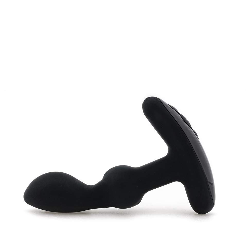 Czarny silikonowy masażer prostaty z mocnymi wibracjami