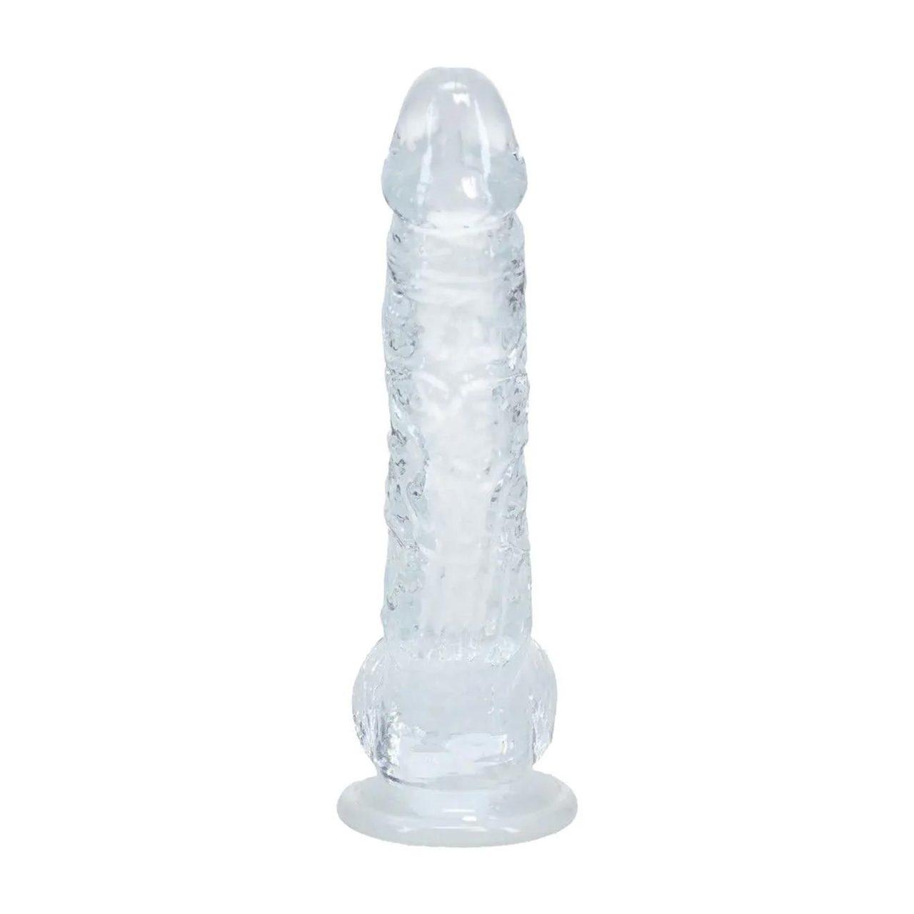 Transparentne realistyczne dildo 12,7 cm z przyssawką | Loris.pl