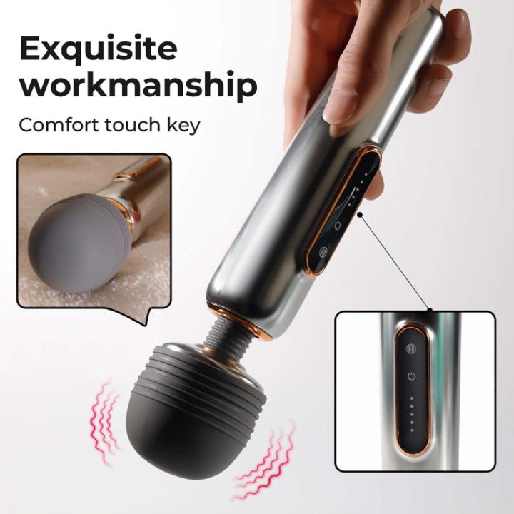 Metaliczny masażer wand USB z regulowaną głowicą i 5 wibracjami