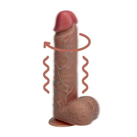 Realistyczny wibrator 20,5 cm z rotacją i wibracjami | Przyssawka