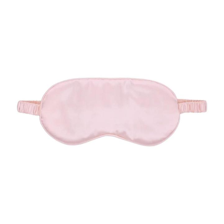 Satynowa opaska na oczy pudrowy róż – maska BDSM do gry w zmysły | Loris.pl