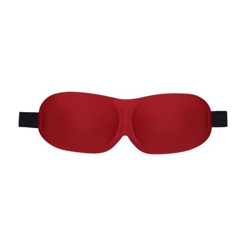 Czerwona opaska na oczy 3D z profilowanymi kieszeniami do BDSM
