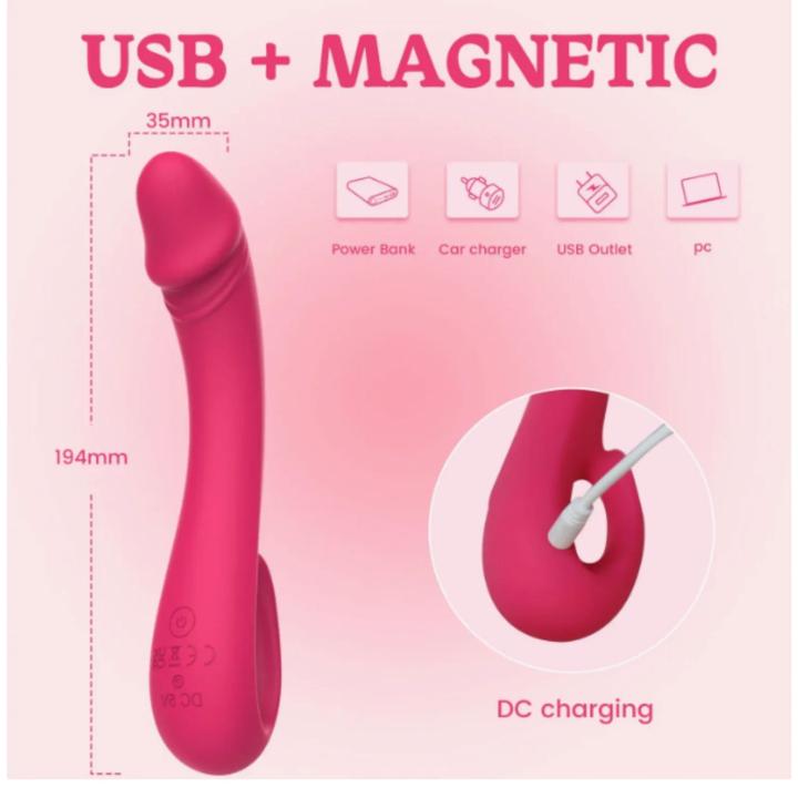 Elastyczny wibrator do punktu g 19,4 cm | ładowanie usb i pętla na palec