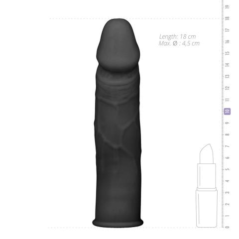 Nakładka wydłużająca na penisa 18 cm z żebrowaniem