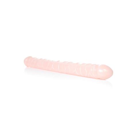 Cieliste podwójne dildo elastyczne 33,5 cm – zabawa solo i w parze