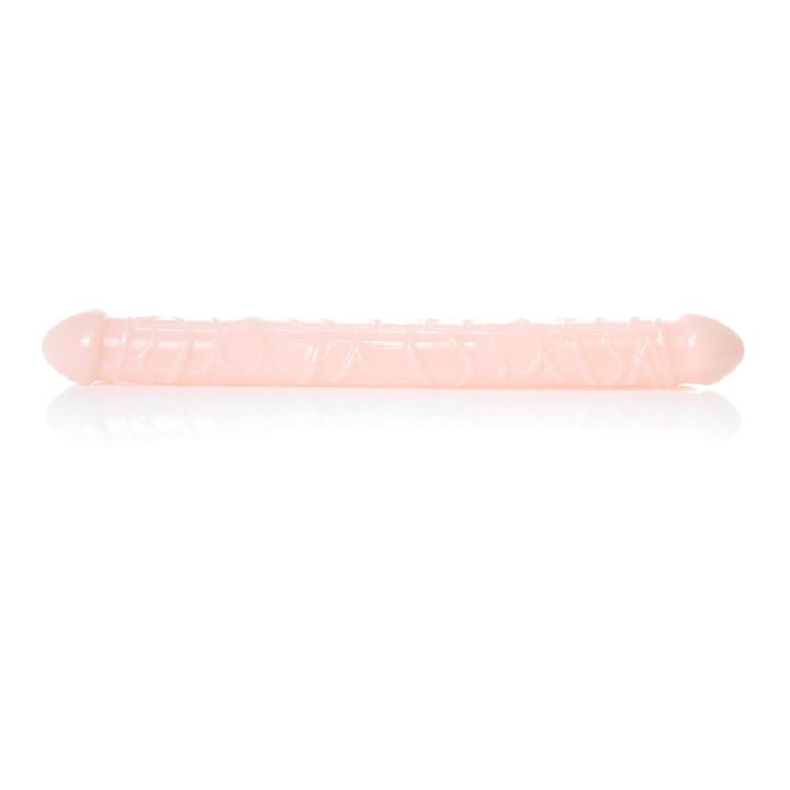 Cieliste podwójne dildo elastyczne 33,5 cm – zabawa solo i w parze