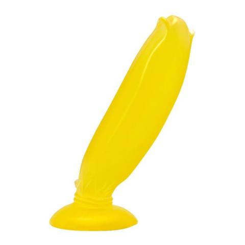 Żelowe dildo z przyssawką żółte – wodoodporne