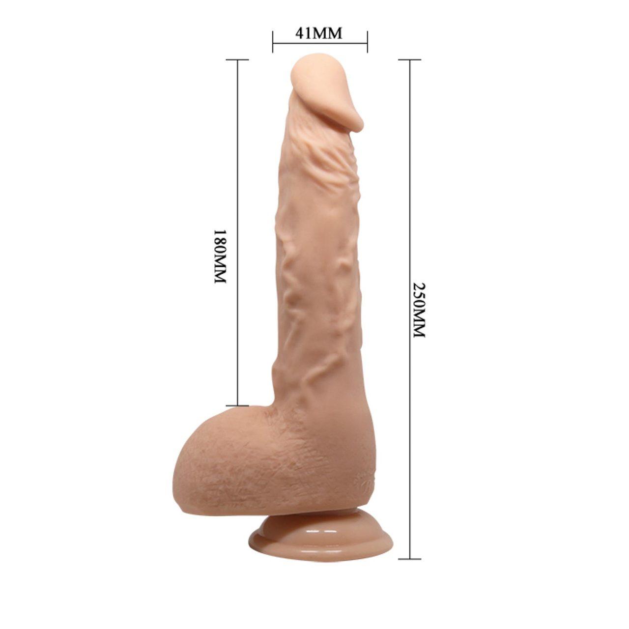 Realistyczne dildo 24,5 cm z przyssawką i wygięciem do punktu G | Loris.pl