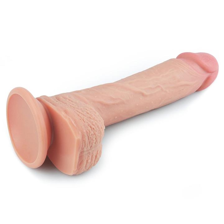 Realistyczne dildo 21,5 cm z przyssawką – dwuwarstwowy platynowy silikon