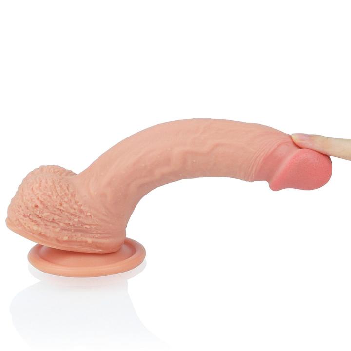 Realistyczne dildo 21,5 cm z przyssawką – dwuwarstwowy platynowy silikon