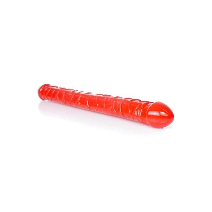 Czerwone podwójne dildo elastyczne 33,5 cm | Loris.pl