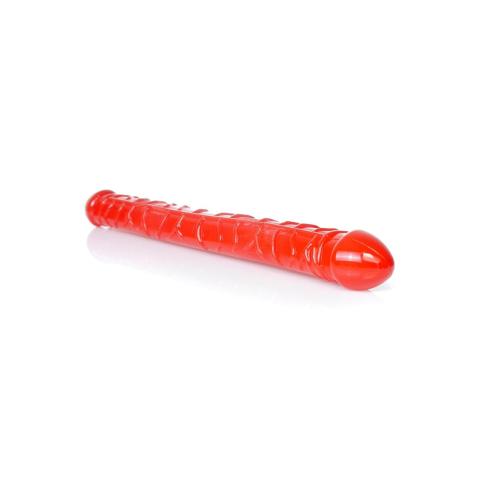 Czerwone podwójne dildo elastyczne 33,5 cm