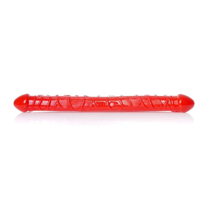 Czerwone podwójne dildo elastyczne 33,5 cm