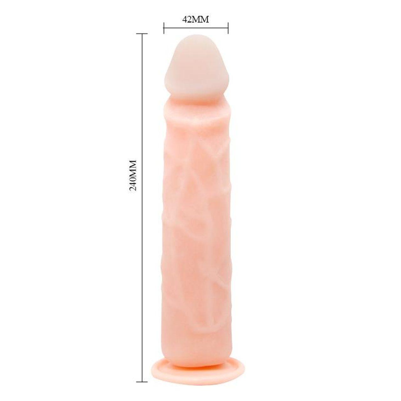 Realistyczne dildo z przyssawką 24 cm cieliste | Elastyczne TPR
