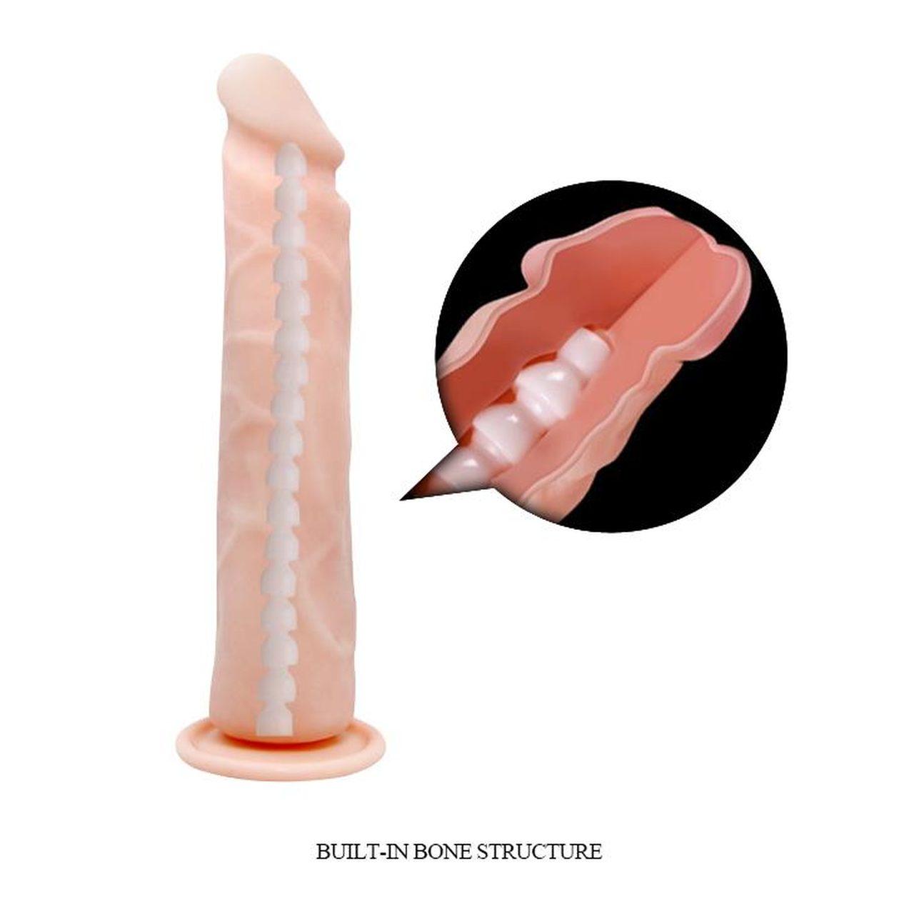 Realistyczne dildo z przyssawką 24 cm cieliste | Elastyczne TPR