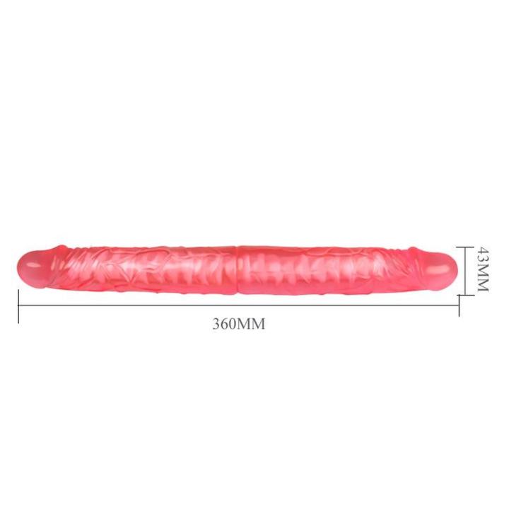 Podwójne dildo 35,0 cm z TPR – zabawa we dwoje i solo