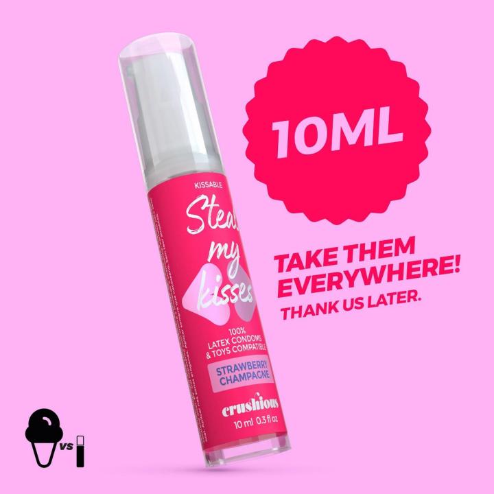 Smakowy żel intymny truskawka i szampan 10 ml | Wodny, jadalny