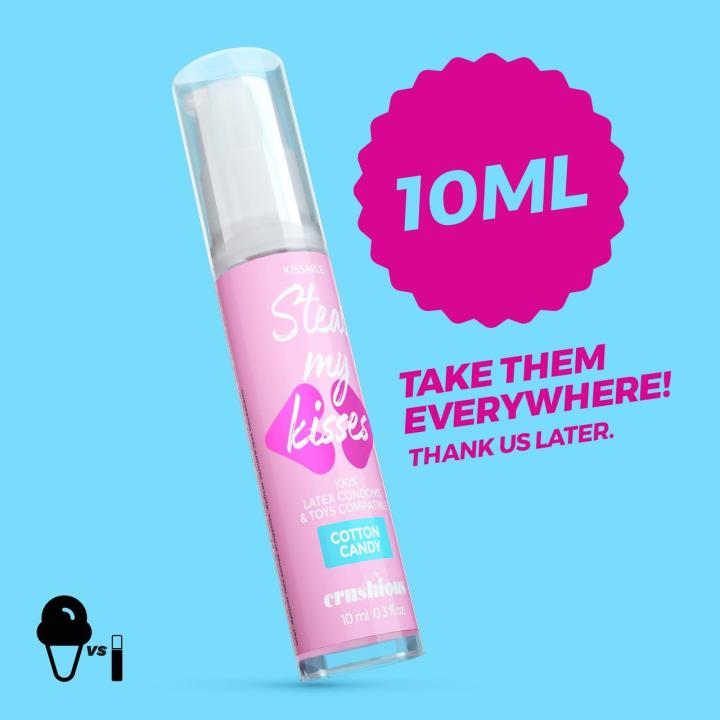 Smakowy lubrykant wodny cotton candy 10 ml | Jadalny żel intymny