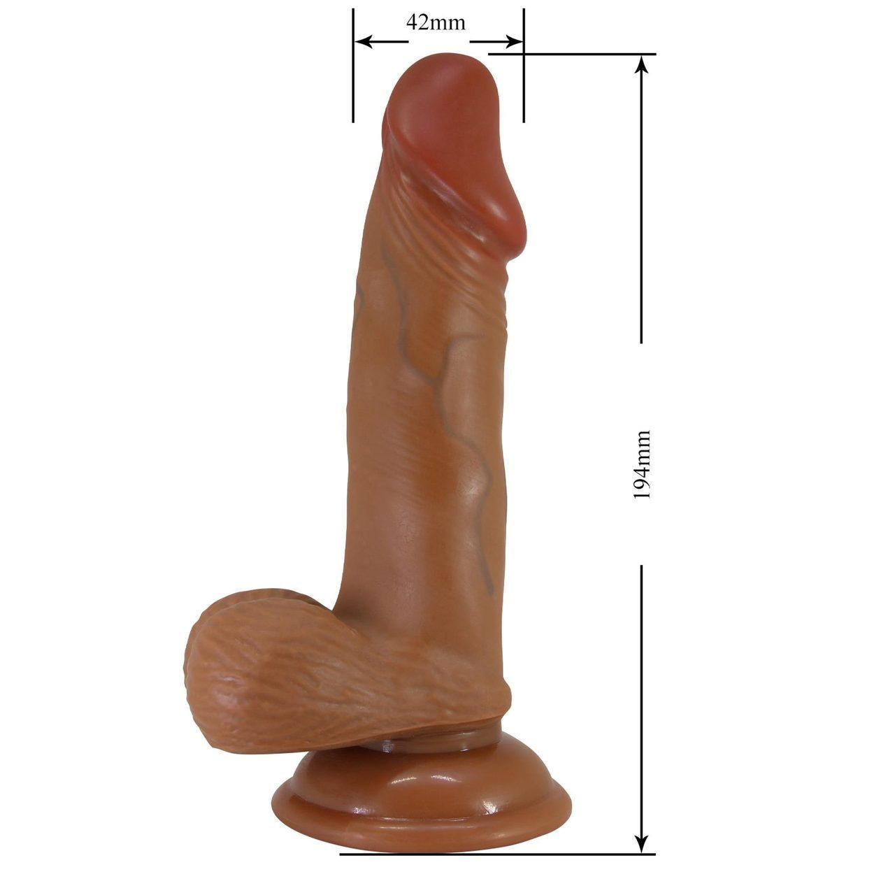 Realistyczne dildo 19,3 cm z przyssawką i zakrzywieniem do punktu G | Loris.pl