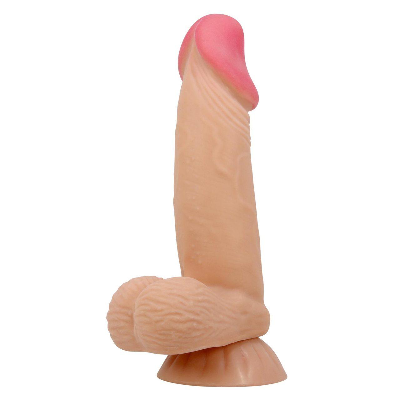 Realistyczne dildo 19,3 cm z przyssawką i przesuwaną skórą | Loris.pl