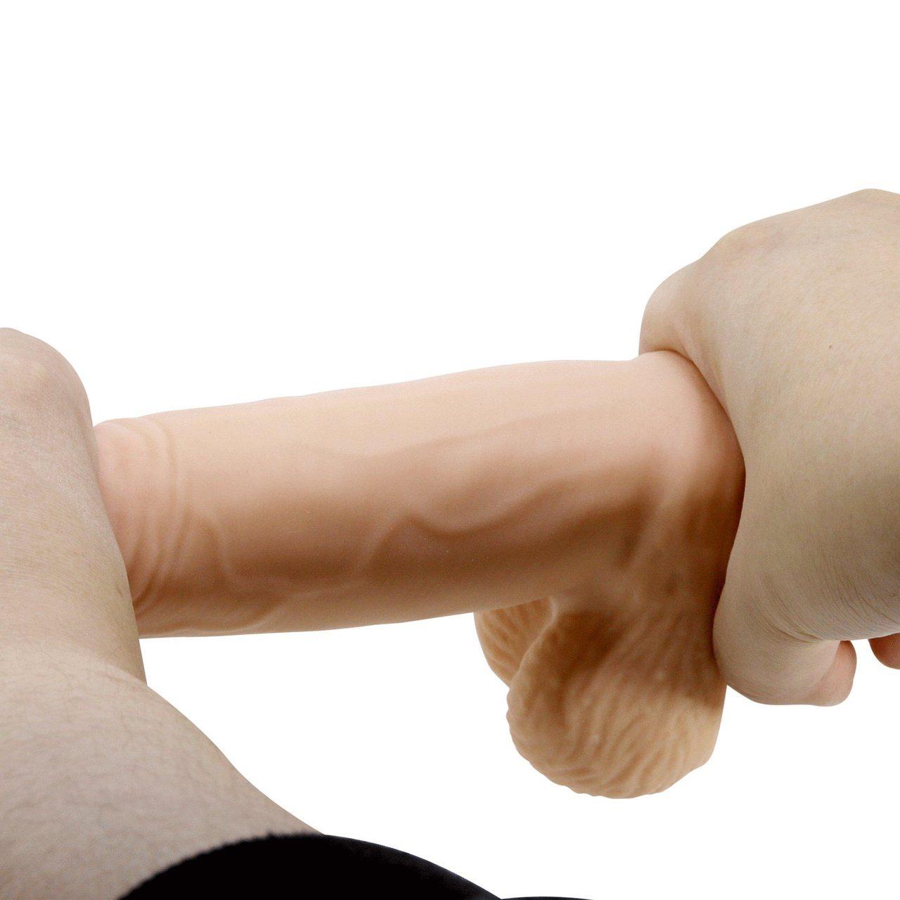 Realistyczne dildo 19,3 cm z przyssawką i przesuwaną skórą | Loris.pl