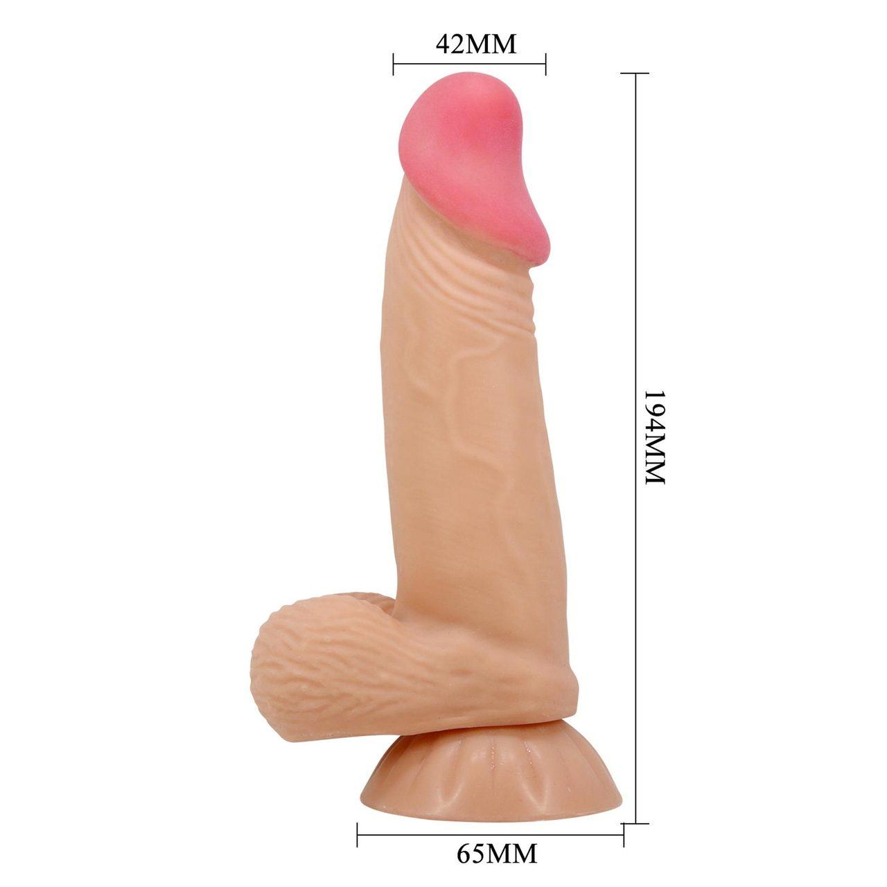 Realistyczne dildo 19,3 cm z przyssawką i przesuwaną skórą | Loris.pl