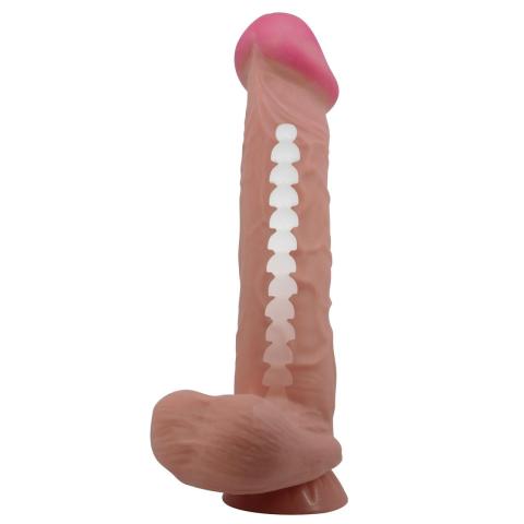 Realistyczne dildo 25,9 cm z przyssawką i ruchomą skórką