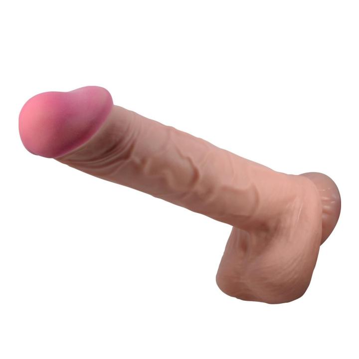 Realistyczne dildo 25,9 cm z przyssawką i ruchomą skórką