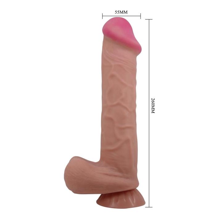 Realistyczne dildo 25,9 cm z przyssawką i ruchomą skórką